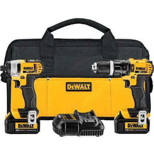 Combo Kits | Factory Reconditioned Dewalt DCK285L2R 20V MAX Cordless Lithium-Ion 1/2 in. Compact Hammer Drill and Impact Driver Combo Kit image number 0