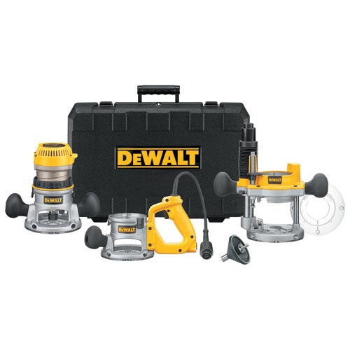 Plunge Base Routers | Factory Reconditioned Dewalt DW618B3R 2-1/4 HP EVS Three Base Router Kit image number 0
