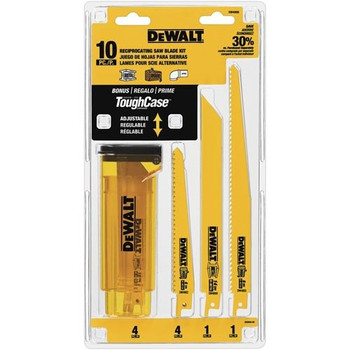 RECIPROCATING SAW BLADES | Dewalt 10-Piece Bi-Metal Reciprocating Saw Blade Set - DW4898