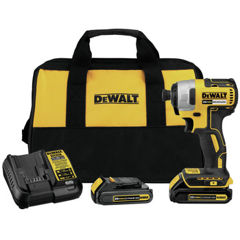 IMPACT DRIVERS | Dewalt 20V MAX Brushless Lithium-Ion 1/4 in. Cordless Impact Driver Kit with (2) 1.3 Ah Batteries - DCF787C2