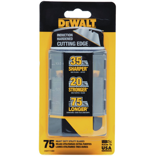 Knives | Dewalt DWHT11004 Utility Knife Blades (75-Pack) image number 0