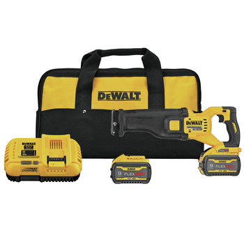 SAWS | Dewalt FLEXVOLT 60V MAX Brushless Lithium-Ion 1-1/8 in. Cordless Reciprocating Saw Kit with (2) 9 Ah Batteries - DCS389X2
