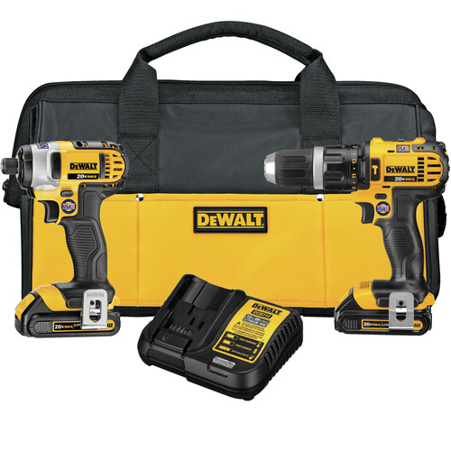 Combo Kits | Dewalt DCK285C2 20V MAX Cordless Lithium-Ion 1/2 in. Compact Hammer Drill and Impact Driver Combo Kit image number 0