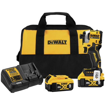 IMPACT DRIVERS | Dewalt ATOMIC 20V MAX Brushless Lithium-Ion 1/4 in. Cordless 3-Speed Impact Driver Kit with 2 Batteries (5 Ah) - DCF850P2