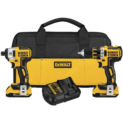 Combo Kits | Factory Reconditioned Dewalt DCK281D2R 20V MAX XR Lithium-Ion 1/2 in. Brushless Drill Driver and Impact Driver Combo Kit image number 0