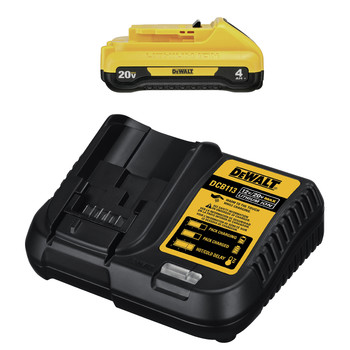 BATTERIES AND CHARGERS | Dewalt 20V MAX 4 Ah Compact Lithium-Ion Battery and Charger Starter Kit - DCB240C