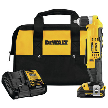 DRILL DRIVERS | Dewalt 20V MAX Lithium-Ion Compact 3/8 in. Cordless Right Angle Drill Kit (1.5 Ah) - DCD740C1