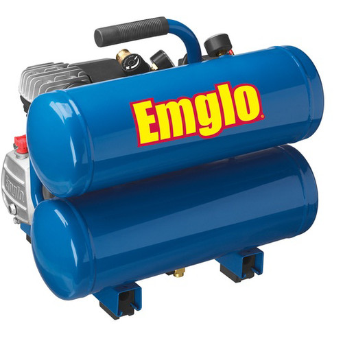  | Factory Reconditioned Emglo E810-4VR 1.1 HP 4 Gallon Oil-Lube Twin Stack Air Compressor image number 0