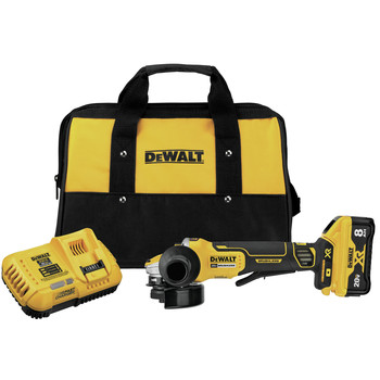 ANGLE GRINDERS | Dewalt 20V MAX XR POWER DETECT Brushless Lithium-Ion 4-1/2 in. - 5 in. Small Angle Grinder Kit (8 Ah) - DCG415W1