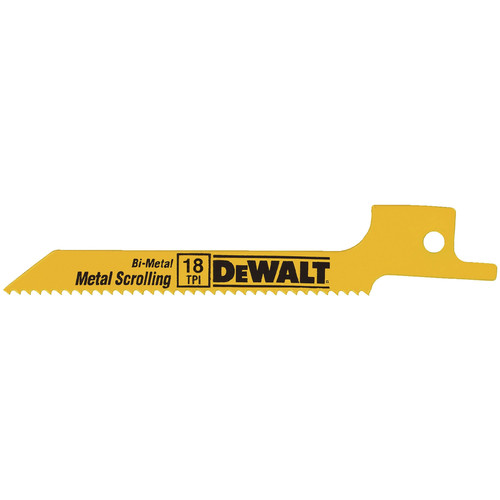 Scroll Saw Blades | Dewalt DW4815 3-1/2 in. 18 TPI Scroll Cutting Reciprocating Saw Blade (5-Pack) image number 0