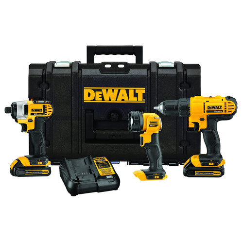 Combo Kits | Factory Reconditioned Dewalt DCKTS340C2R 20V MAX 1.3 Ah Cordless Lithium-Ion 3-Tool Combo Kit with ToughSystem Case image number 0
