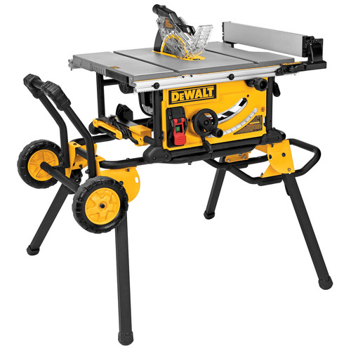 Table Saws | Dewalt DWE7499GD 10 in. 15 Amp Site-Pro Compact Jobsite Table Saw with Guard Detect and Rolling Stand image number 0
