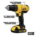 Combo Kits | Dewalt DCK240C2 20V MAX Compact Lithium-Ion 1/2 in. Cordless Drill Driver/ 1/4 in. Impact Driver Combo Kit (1.3 Ah) image number 9