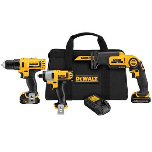 Combo Kits | Factory Reconditioned Dewalt DCK313S2R 12V MAX Cordless Lithium-Ion 3-Tool Combo Kit image number 0