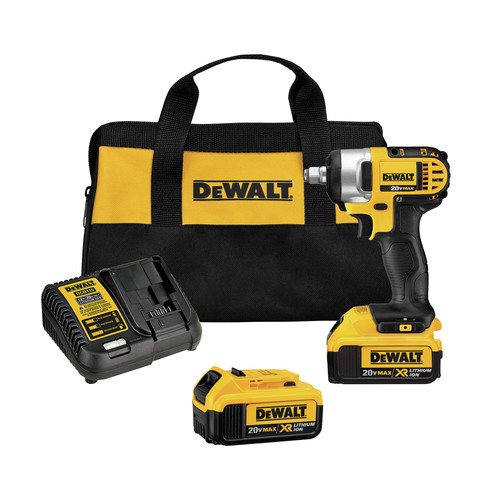 Impact Wrenches | Dewalt DCF880HM2 20V MAX XR Brushed Lithium-Ion 1/2 in. Cordless Impact Wrench with Hog Ring Anvil Kit with (2) 4 Ah Batteries image number 0
