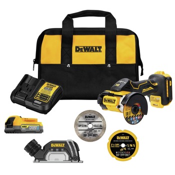 CUT OFF GRINDERS | Dewalt 20V MAX XR Brushless Lithium-Ion 3 in. Cordless Cut-Off Tool Kit with POWERSTACK Compact Battery (1.7 Ah) - DCS438E1
