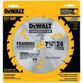 Circular Saw Blades | Dewalt DW3178 7-1/4 in. 24 Tooth Carbide Tipped Portable Circular Saw Blade image number 2
