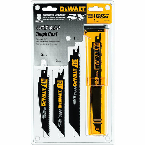 Reciprocating Saw Blades | Dewalt DWA4101 8-Piece 2X Reciprocating Saw Blade Set with Tough Case image number 0