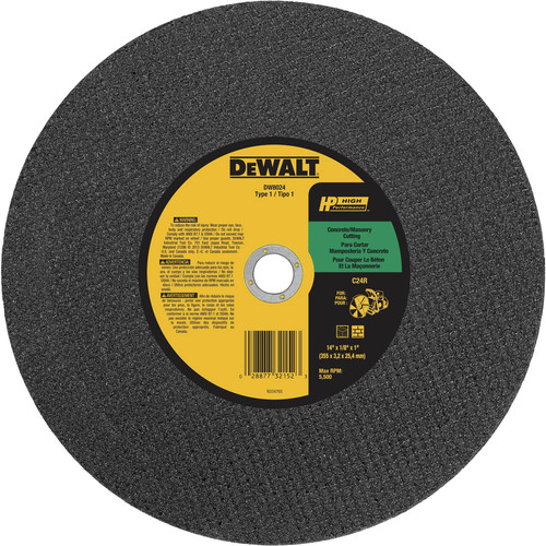 Grinding Sanding Polishing Accessories | Dewalt DW8024 14 in. x 1/8 in. C24P Masonry Cutting Wheels (10-Pack) image number 0