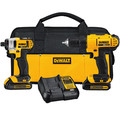 Combo Kits | Factory Reconditioned Dewalt DCK240C2R 20V MAX Compact Lithium-Ion 1/2 in. Cordless Drill Driver/ 1/4 in. Impact Driver Combo Kit (1.3 Ah) image number 0