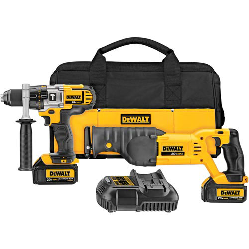 Combo Kits | Factory Reconditioned Dewalt DCK292L2R 20V MAX Lithium-Ion 1/2 in. Hammer Drill and Reciprocating Saw Combo Kit image number 0
