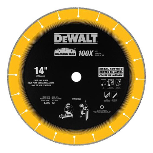 Blades | Dewalt DW8500 14 in. Diamond Edge Chop Saw Blade image number 0