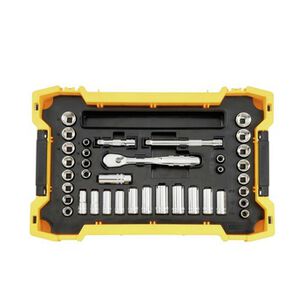 SOCKET SETS | Dewalt 37-Piece 3/8 in. Drive Socket Set with Tough System 2.0 Shallow Tool Tray and Lid - DWMT45400