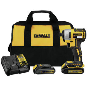 DRILLS | Dewalt 20V MAX Brushless Lithium-Ion 1/4 in. Cordless Impact Driver Kit with (2) 1.3 Ah Batteries - DCF787C2
