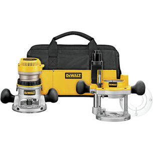 PLUNGE BASE ROUTERS | Factory Reconditioned Dewalt 2-1/4 HP EVS Fixed/Plunge Base Router Combo Kit with Soft Case - DW618PKBR