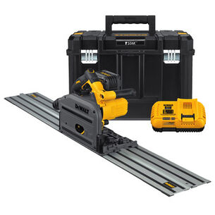 TRACK SAWS | Dewalt 60V MAX FLEXVOLT Brushless 6-1/2 in. Cordless TrackSaw Kit with 59 in. Track & (1) 6Ah Battery and Charger - DCS520ST1