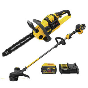 OUTDOOR TOOLS AND EQUIPMENT | Dewalt 60V MAX FLEXVOLT Brushless Lithium-Ion 16 in. Cordless Chainsaw and String Trimmer Bundle (3 Ah) - DCCS670X1-DCST970B
