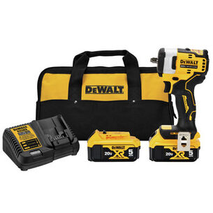 IMPACT WRENCHES | Dewalt 20V MAX Brushless Lithium-Ion 3/8 in. Cordless Impact Wrench with Hog Ring Anvil Kit with 2 Batteries (5 Ah) - DCF913P2