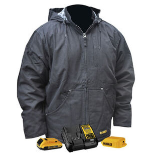 CLOTHING AND GEAR | Dewalt 20V MAX Li-Ion Heavy Duty Heated Work Coat Kit - Small - DCHJ076ABD1-S