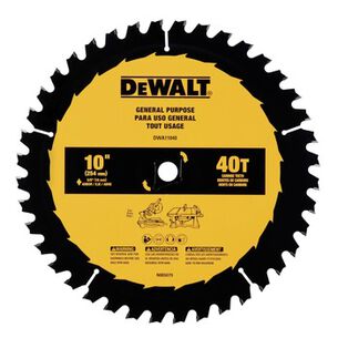 POWER TOOL ACCESSORIES | Dewalt DWA11040 10 in. 40T Tungsten Carbide-Tipped Steel General Purpose Circular Saw Blade