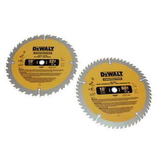 POWER TOOL ACCESSORIES | Dewalt 2 Pc 10 in. Series 20 Circular Saw Blade Combo Pack - DW3106P5