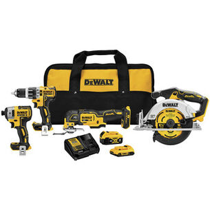 DEAL ZONE | Dewalt 20V MAX XR Brushless Lithium-Ion Cordless 4-Tool Combo Kit with (1) 2 Ah and (1) 4 Ah Battery - DCK482D1M1