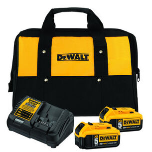 POWER TOOLS | Dewalt 20V MAX XR 5 Ah Lithium-Ion Battery (2-Pack) and Charger Starter Kit - DCB205-2CK