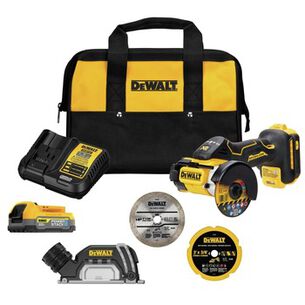 GRINDERS | Dewalt 20V MAX XR Brushless Lithium-Ion 3 in. Cordless Cut-Off Tool Kit with POWERSTACK Compact Battery (1.7 Ah) - DCS438E1