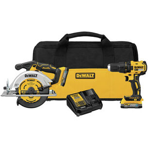  | Dewalt 20V MAX Brushless Lithium-Ion 6-1/2 in. Cordless Circular Saw and Drill Driver Combo Kit with (2) Batteries - DCK239E2