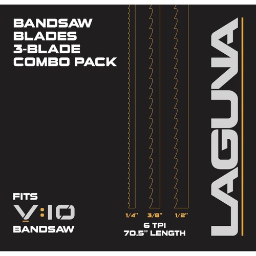 Band Saw Blades | Laguna Tools 110003 1/4 in. / 3/8 in. /1/2 in. Blade Pack for V:10 Bandsaw image number 0