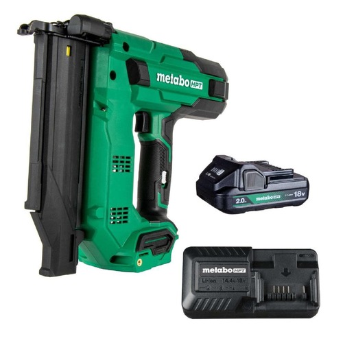 Brad Nailers | Metabo HPT NT1850DGM 18V MultiVolt Lithium-Ion 18-Gauge Compact Cordless Brad Nailer Kit (2.0 Ah) image number 0