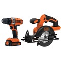 Combo Kits | Black & Decker BDCD220CS 20V MAX POWERCONNECT Lithium-Ion Brushed Cordless Drill Driver and Circular Saw Combo Kit (1.5 Ah) image number 1