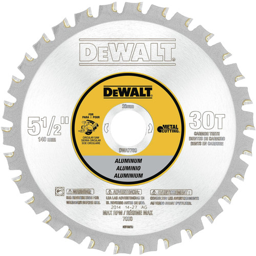 Circular Saw Blades | Dewalt DWA7760 5-1/2 in. 30T Aluminum Cutting Saw Blade image number 0