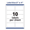 July Member-Exclusive Offer Save 10% off on One Item | Avery 95945 2 in. x 4 in. Shipping Labels-Bulk Packs for Inkjet/Laser Printers - White (10/Sheet, 250 Sheets/Box) image number 1
