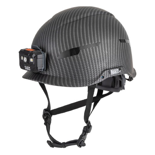 New Year New Savings! Save $25 off $150 | Klein Tools 60515 Premium KARBN Pattern Non-Vented Class E Safety Helmet with Headlamp image number 0