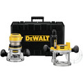 Plunge Base Routers | Dewalt DW618PK 2-1/4 HP EVS Fixed Base & Plunge Router Combo Kit with Hard Case image number 0