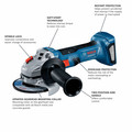  | Factory Reconditioned Bosch GWS18V-8N-RT 18V Brushless Lithium-Ion 4-1/2 in. Cordless Angle Grinder with Slide Switch (Tool Only) image number 3