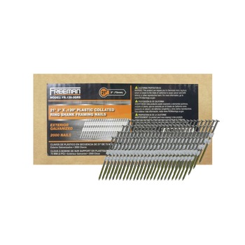 Freeman 3-1/4 in. Plastic Collated Electro Galvanized Ring Shank Framing Nails - FR.120-3GRS