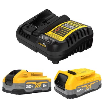Dewalt 20V MAX POWERSTACK Lithium-Ion Batteries and Charger Starter Kit (1.7 Ah/5 Ah) - DCBP315-2C