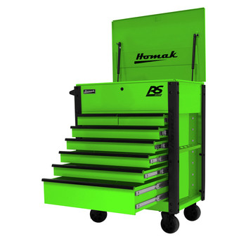 TOOL CARTS | Homak 35 in. 7 Drawer Flip-Top Service Cart - Green - LG06035247